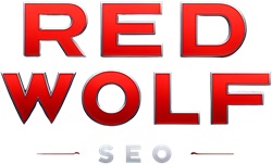 Red Wolf SEO logo with bold red text on a white background.